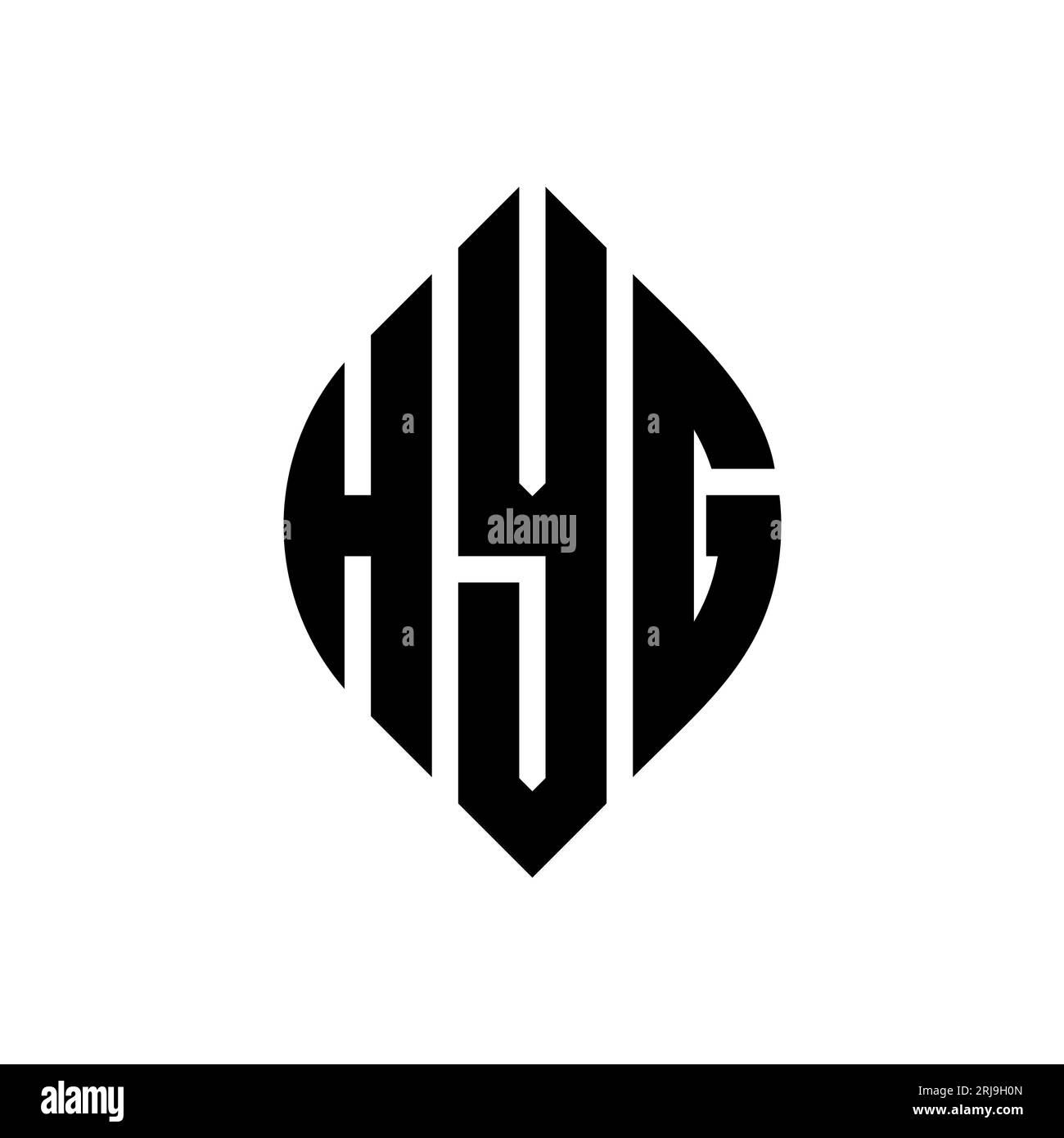HYG circle letter logo design with circle and ellipse shape. HYG ...