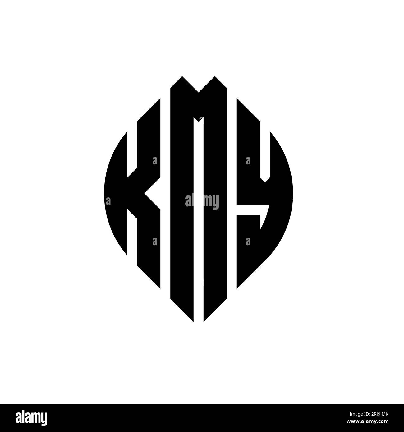 KMY circle letter logo design with circle and ellipse shape. KMY ...