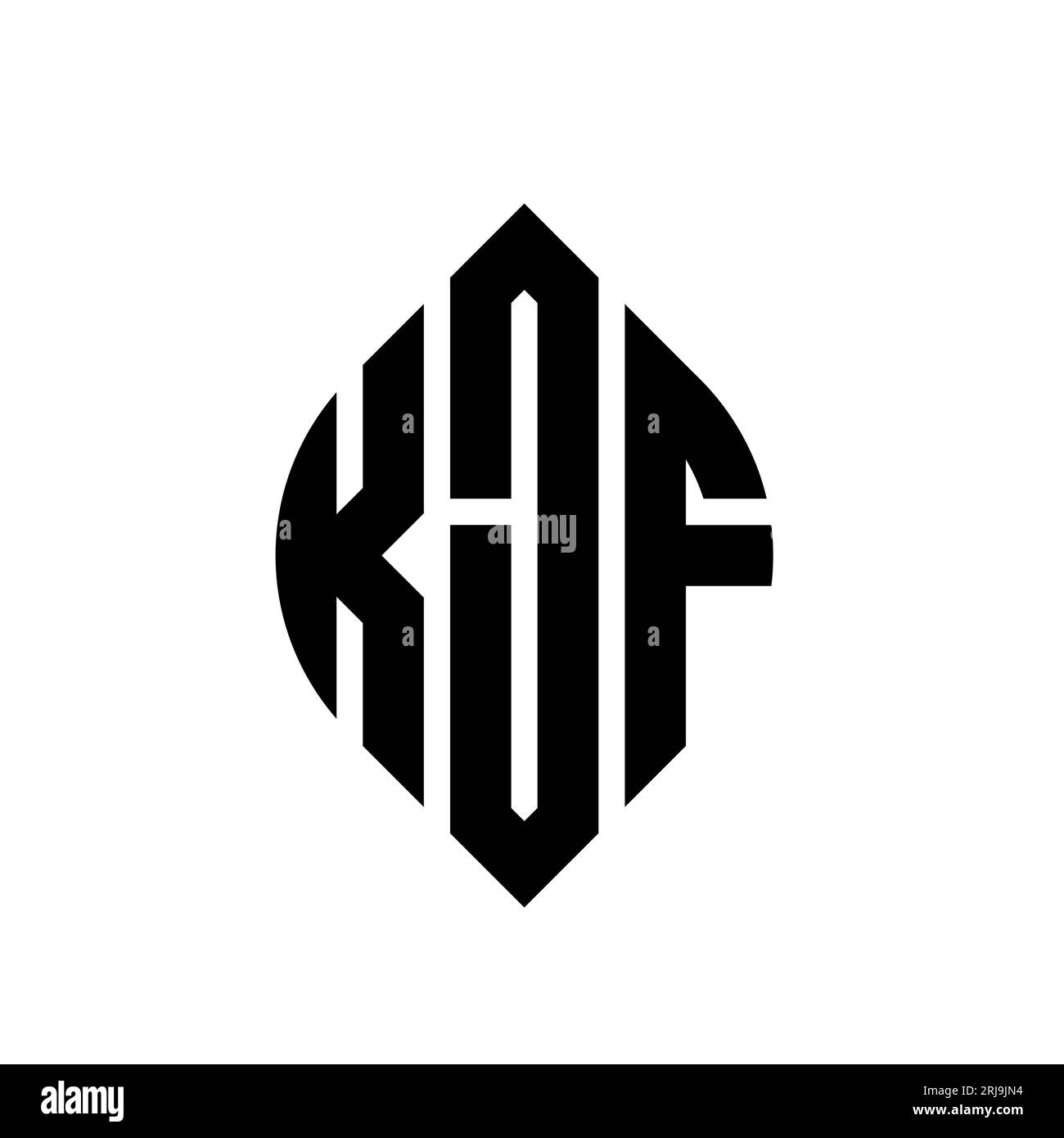 KJF circle letter logo design with circle and ellipse shape. KJF ...