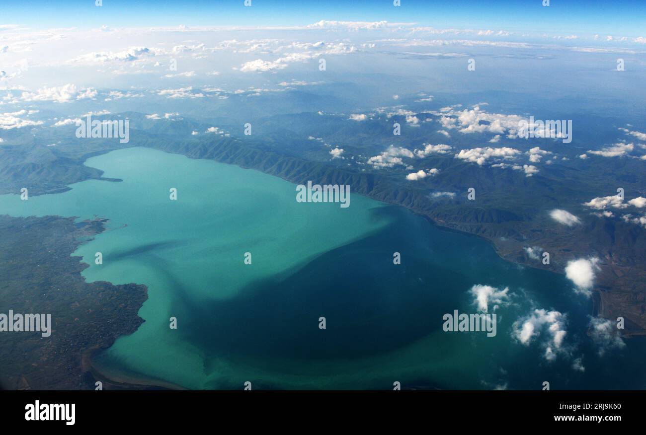 Aerial view of Lake Sevan in Armenia. Stock Photo