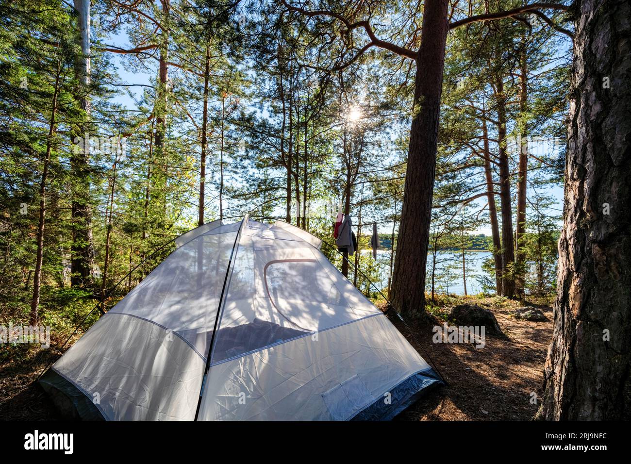 Camping at Linlo island, Kirkkonummi, Finland Stock Photo