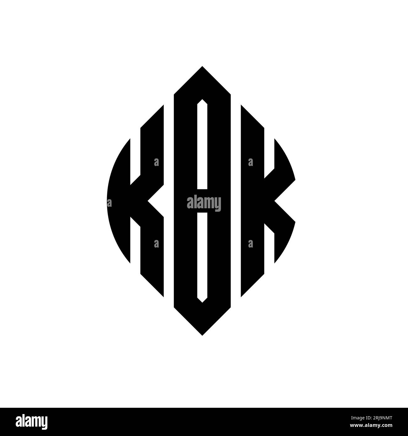 KBK circle letter logo design with circle and ellipse shape. KBK