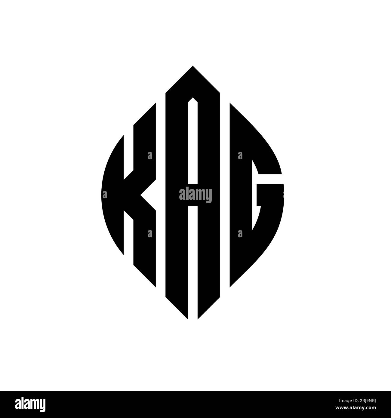 KAG circle letter logo design with circle and ellipse shape. KAG
