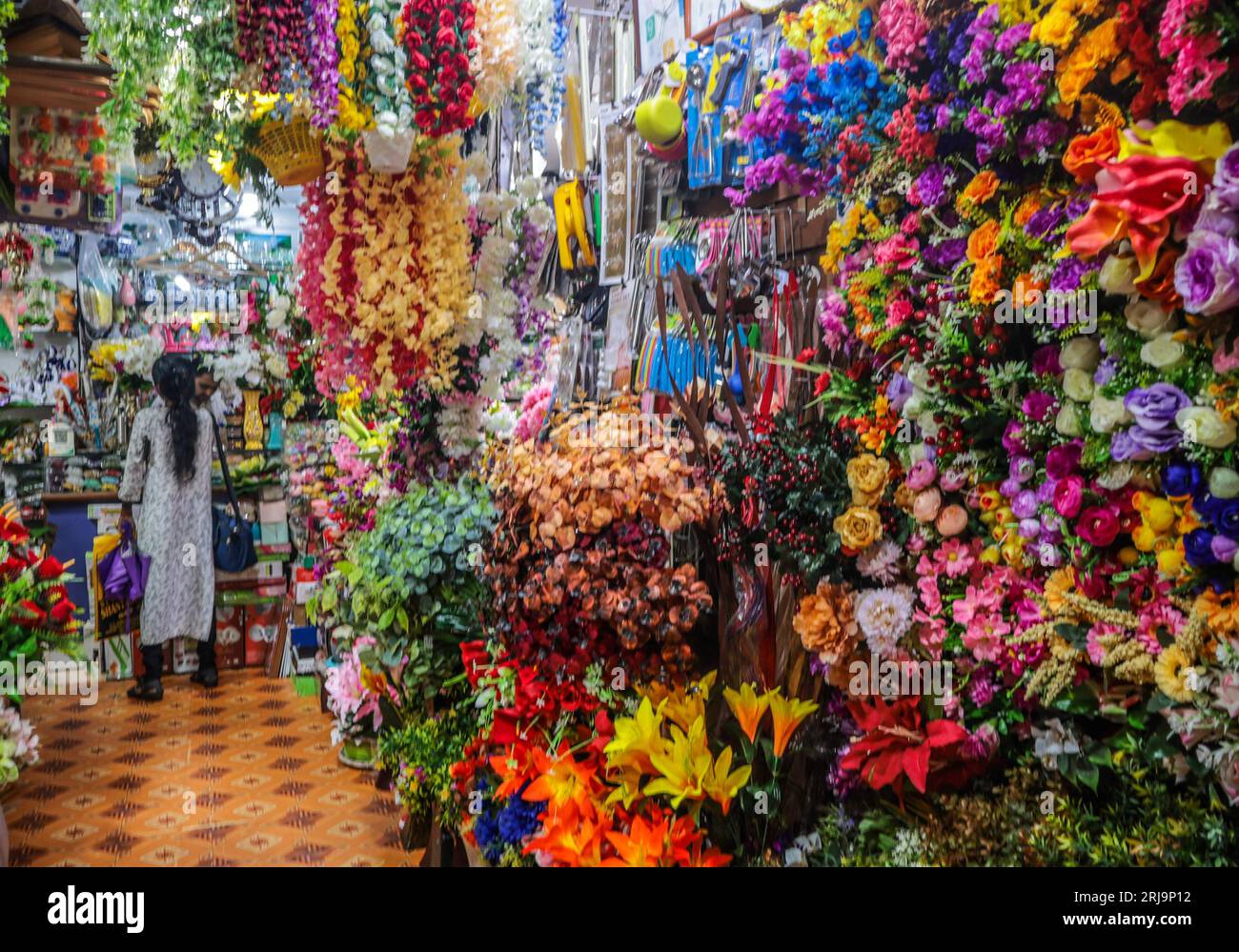 Margao, South Goa, India. 22nd Aug, 2023. Narrow passage ways selling anything imaginable in the busy and colourful market at the city of Margao, South India.Paul Quezada-Neiman/Alamy Live News Credit: Paul Quezada-Neiman/Alamy Live News Stock Photo