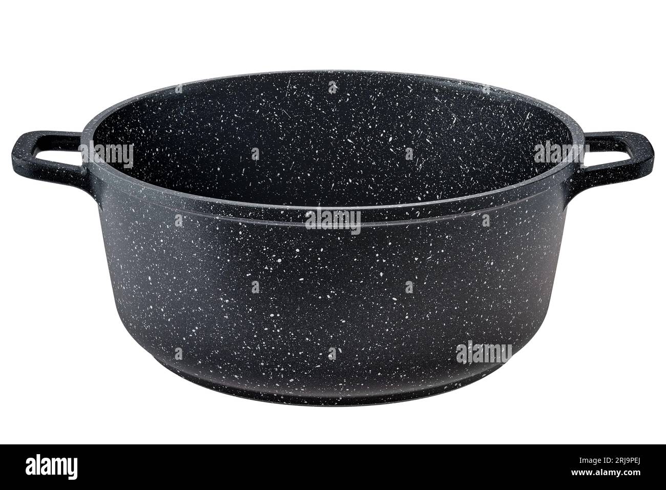 Empty pot with stone non-stick granite coating Stock Photo