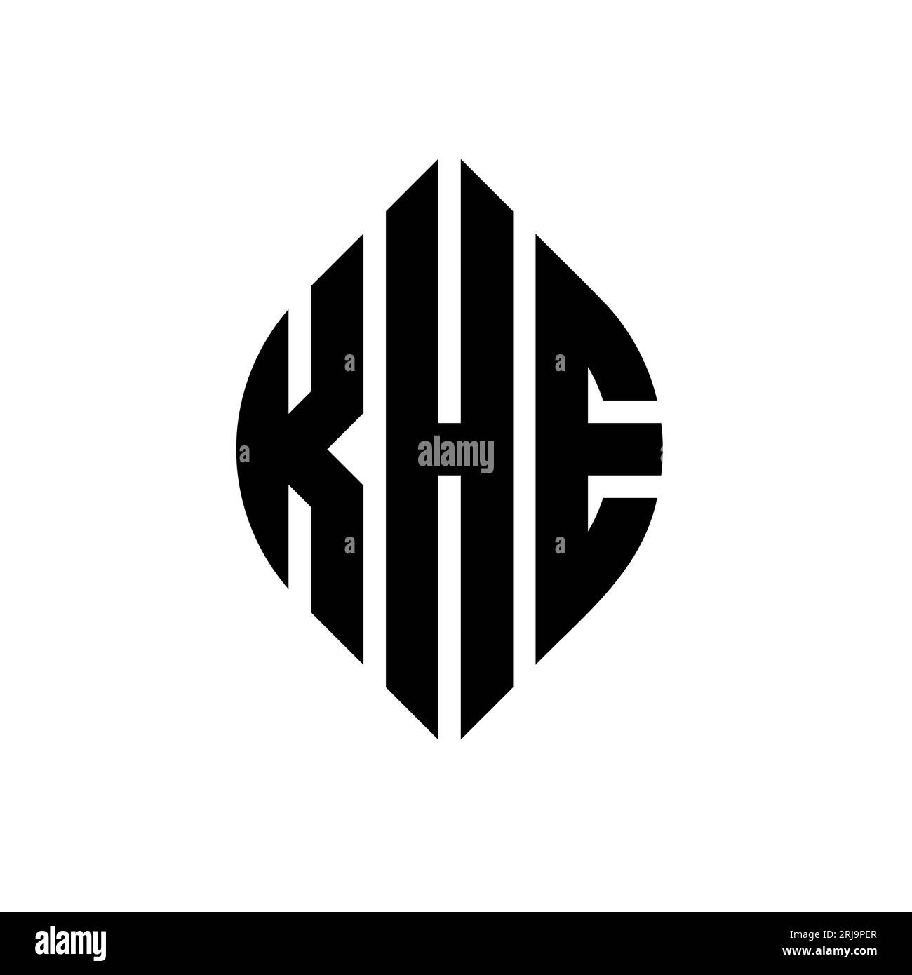 KHE circle letter logo design with circle and ellipse shape. KHE ...