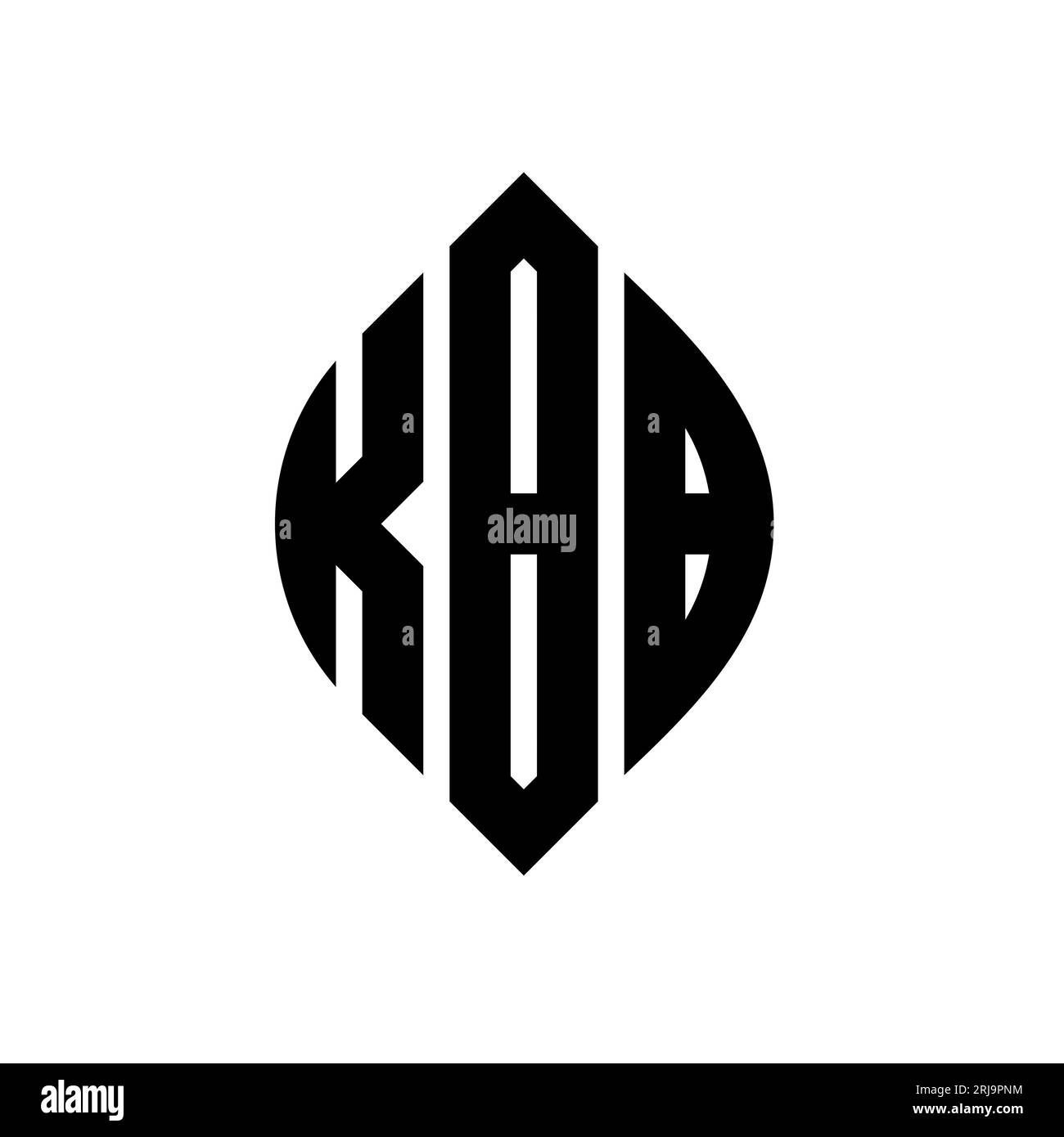KBB circle letter logo design with circle and ellipse shape. KBB