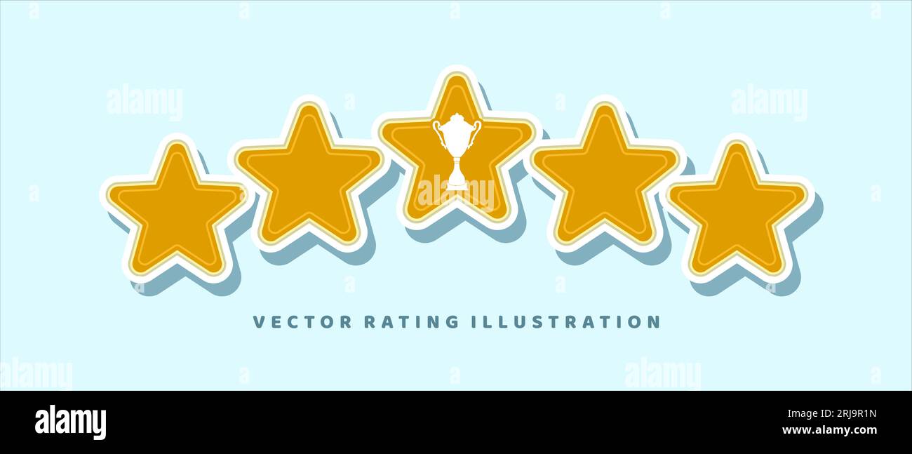 Five Star Rating With Trophy Icon vector design inspiration Stock Vector