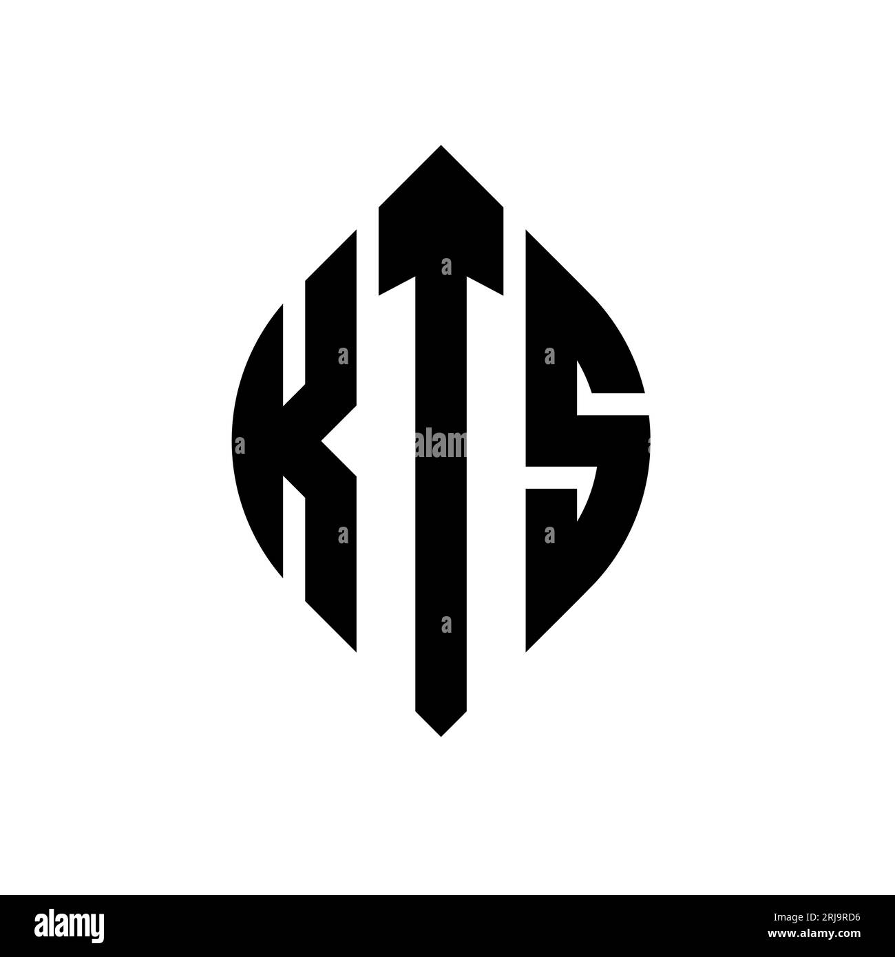 KTS circle letter logo design with circle and ellipse shape. KTS