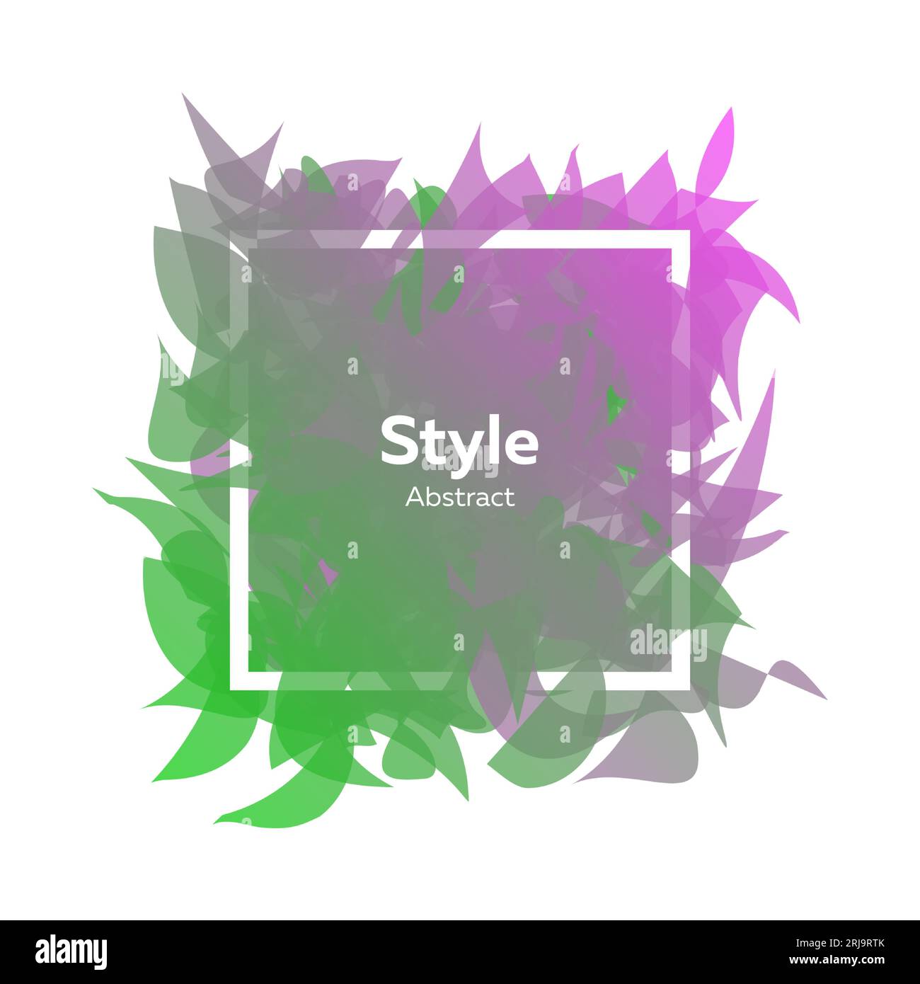Abstract style emblem with shapes being in motion Stock Vector
