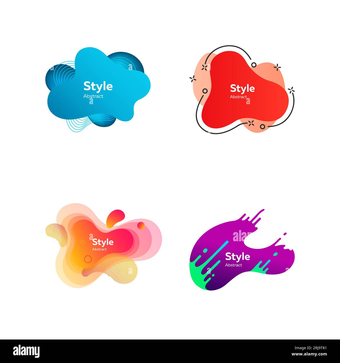 Set of vibrant abstract dynamical shapes Stock Vector Image & Art - Alamy