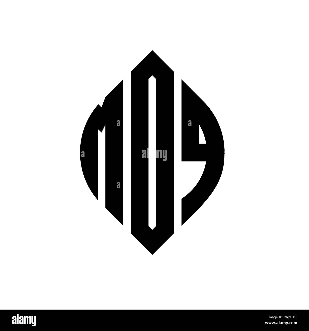 MOQ circle letter logo design with circle and ellipse shape. MOQ