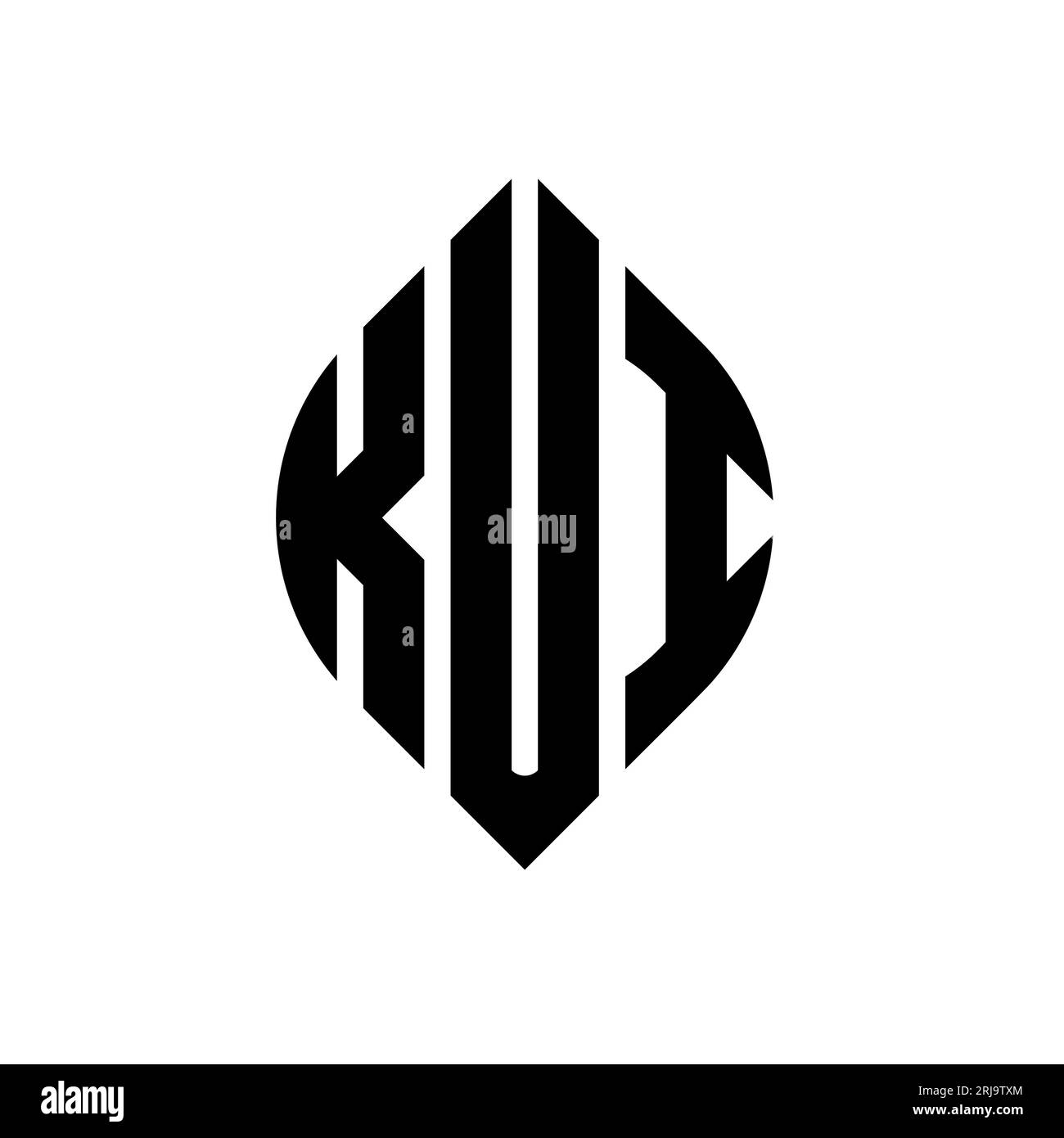 KUI circle letter logo design with circle and ellipse shape. KUI