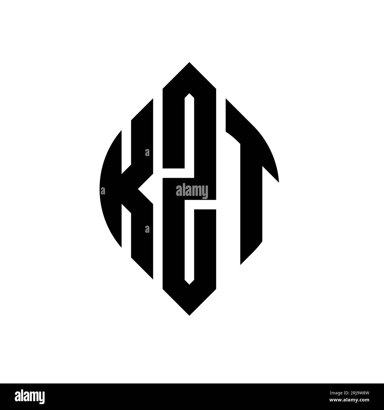 KZT circle letter logo design with circle and ellipse shape. KZT ...