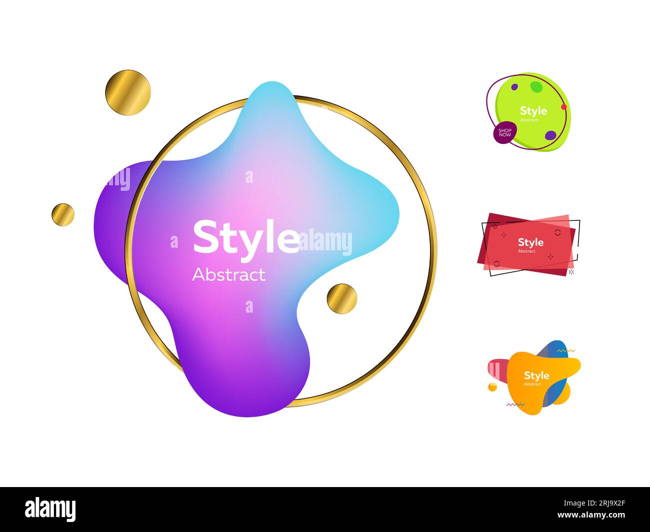 Soft fluid shapes with text sample Stock Vector