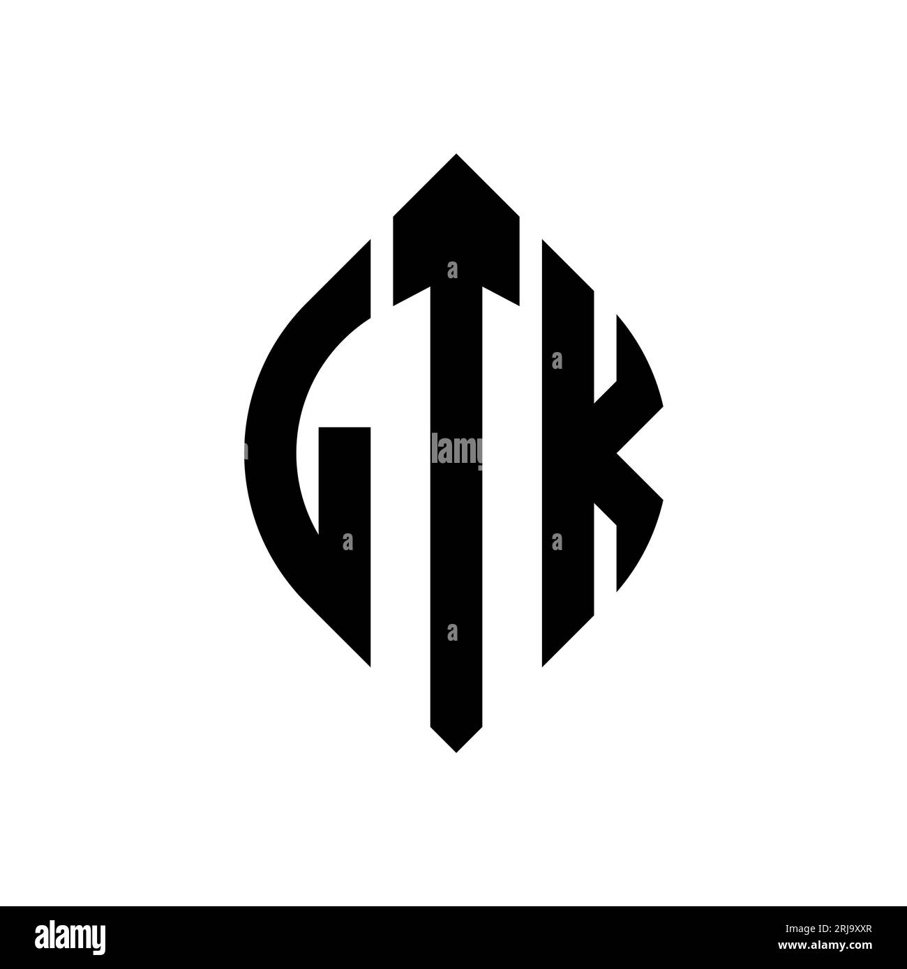 LTK circle letter logo design with circle and ellipse shape. LTK ellipse letters with typographic style. The three initials form a circle logo. LTK Ci Stock Vector
