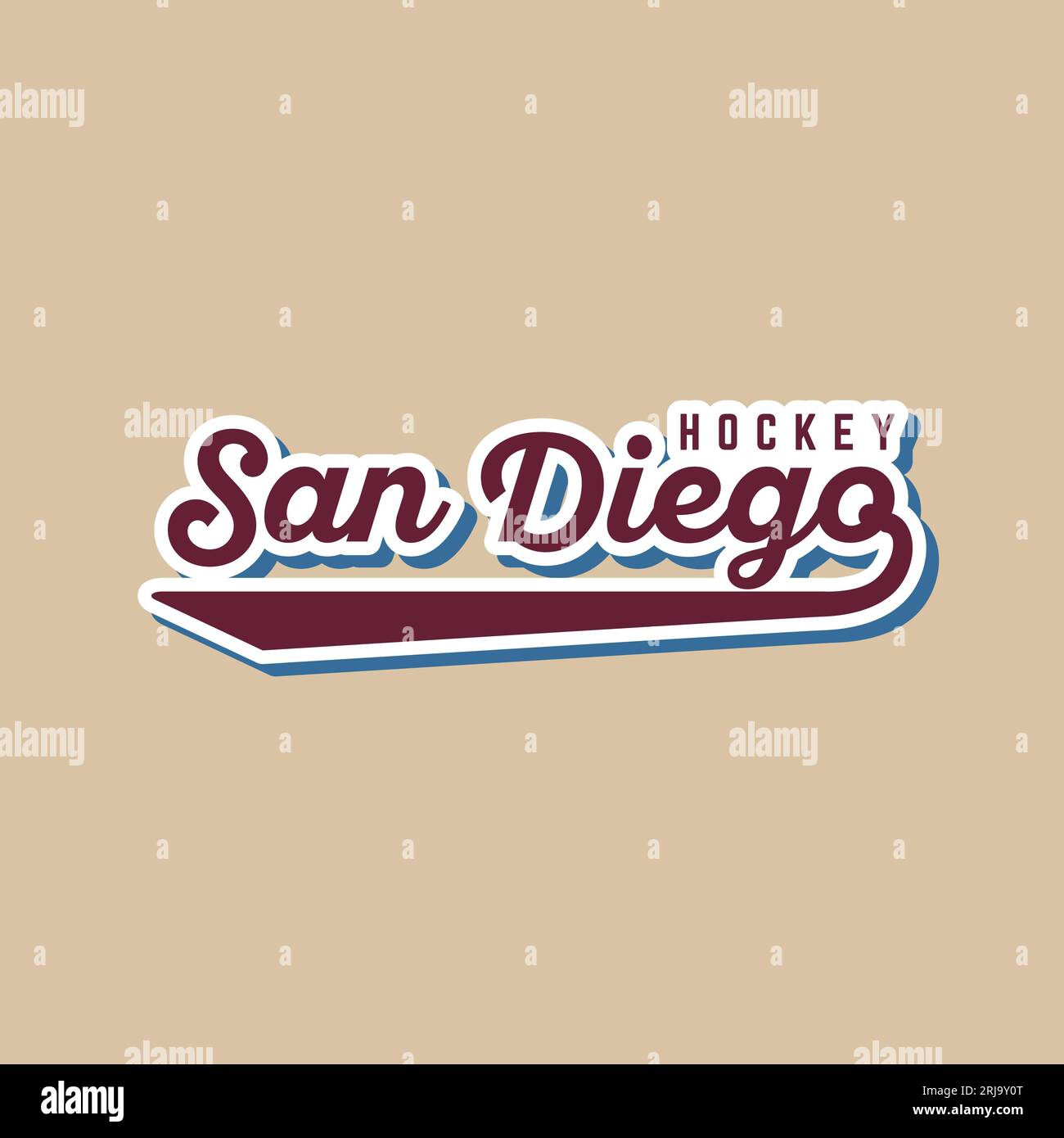 San Diego Typography With Retro Font Style Stock Vector