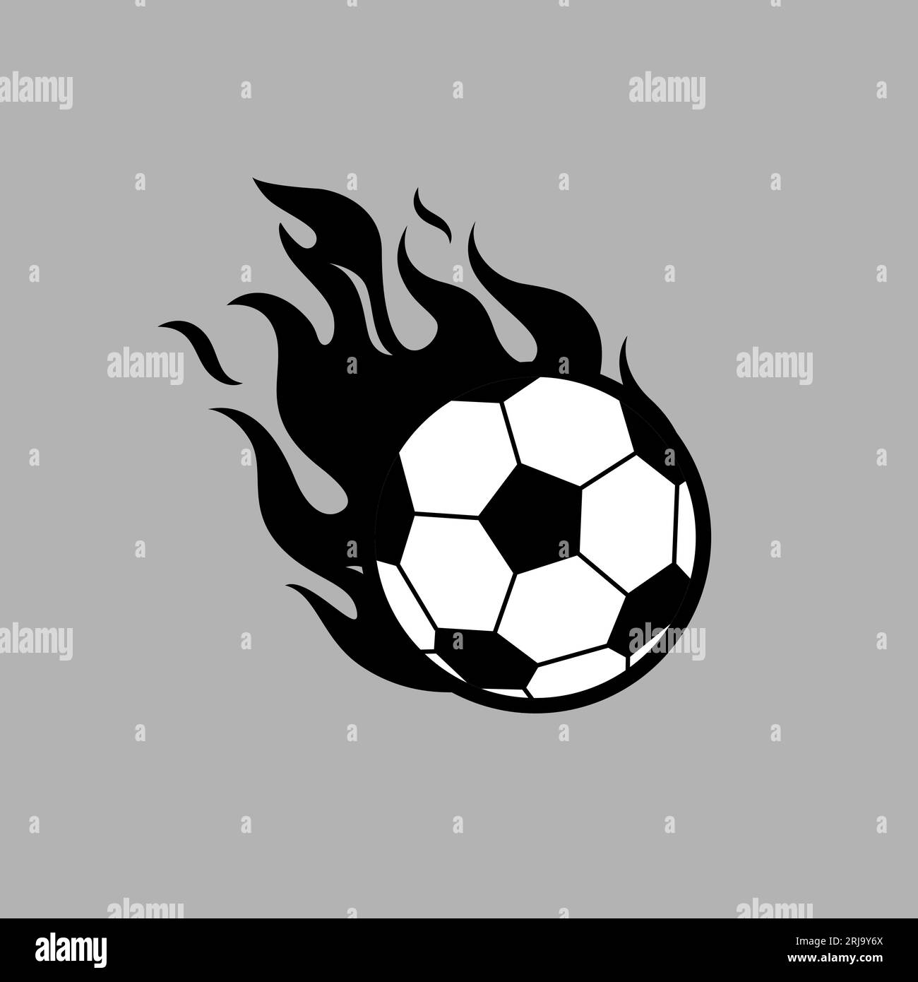 Fireball, Football Ball With Blazing Fire Vector Design Stock Vector