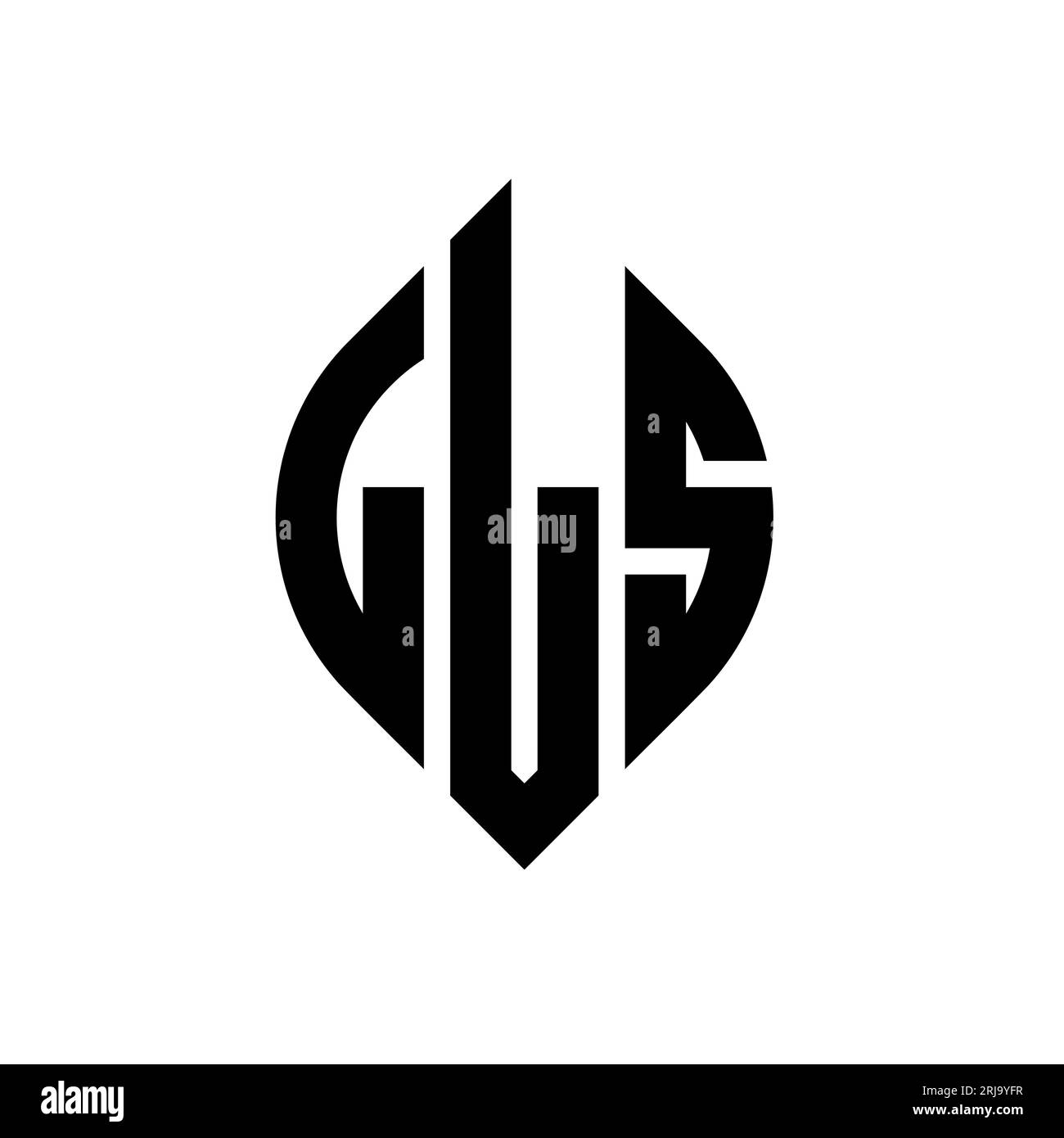 LLS circle letter logo design with circle and ellipse shape. LLS