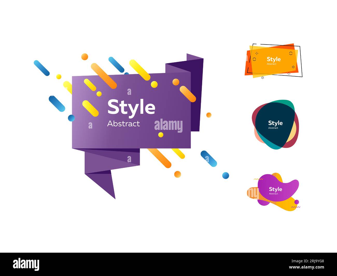 Colorful geometric forms with lettering Stock Vector Image & Art - Alamy