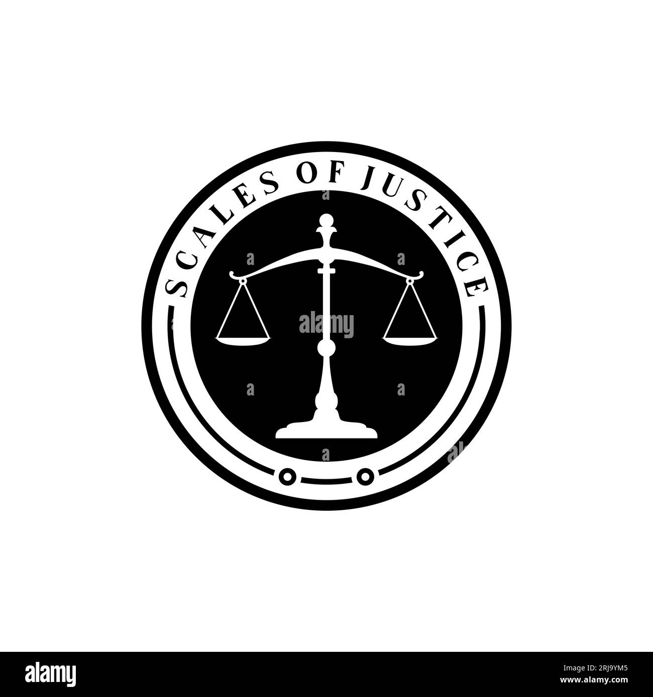 Simple Justice Scales Legal Law logo design Stock Vector