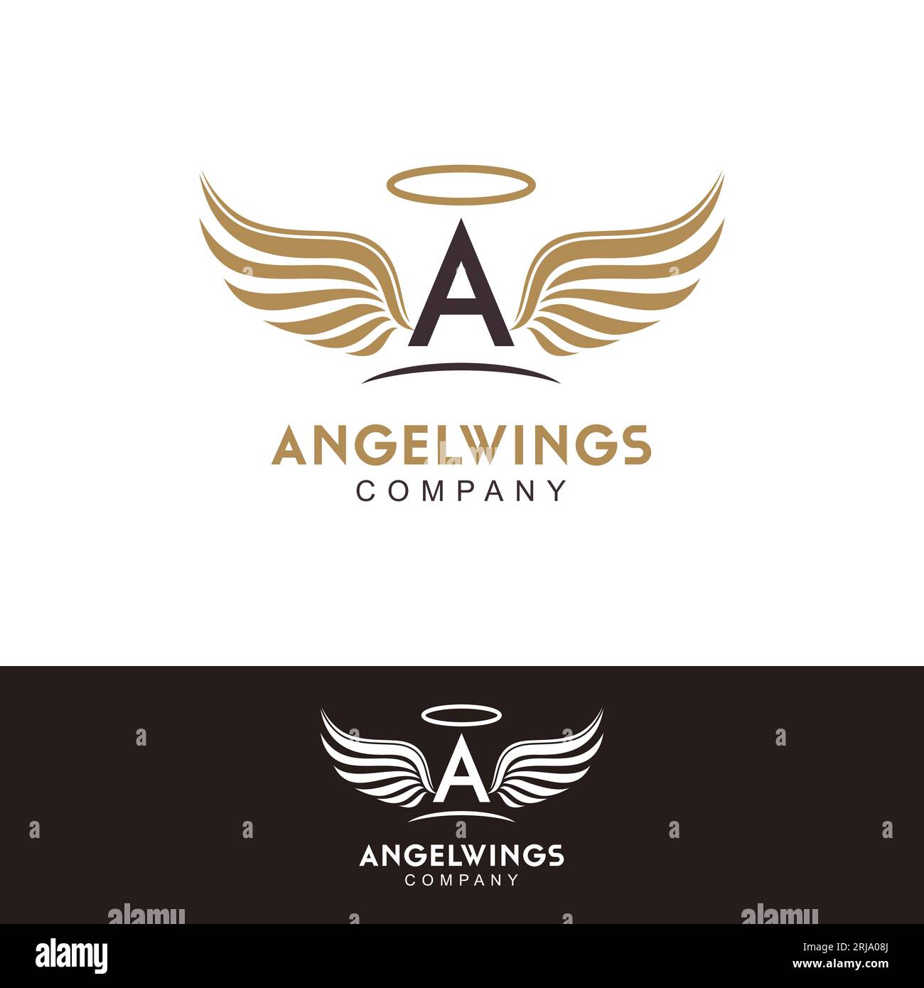 Initial Letter A and Angel Wings logo design inspiration Stock Vector