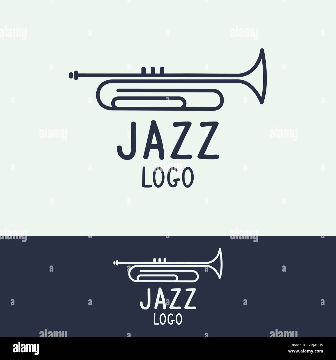Simple Trumpet Logo For Jazz Festival Design Inspiration Stock Vector