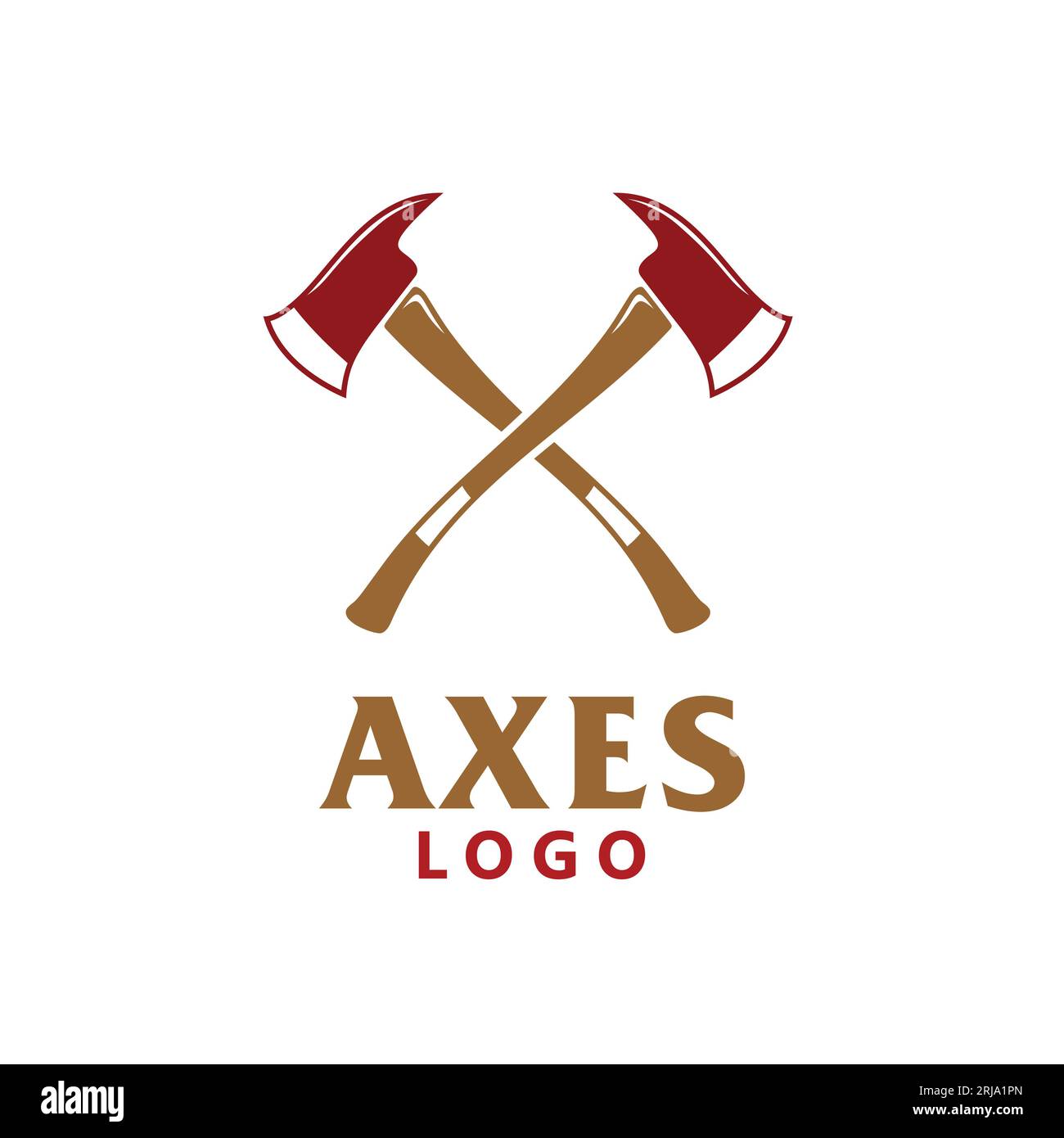 Ax Logo, Crossed Wooden Axes Logo Design Stock Vector