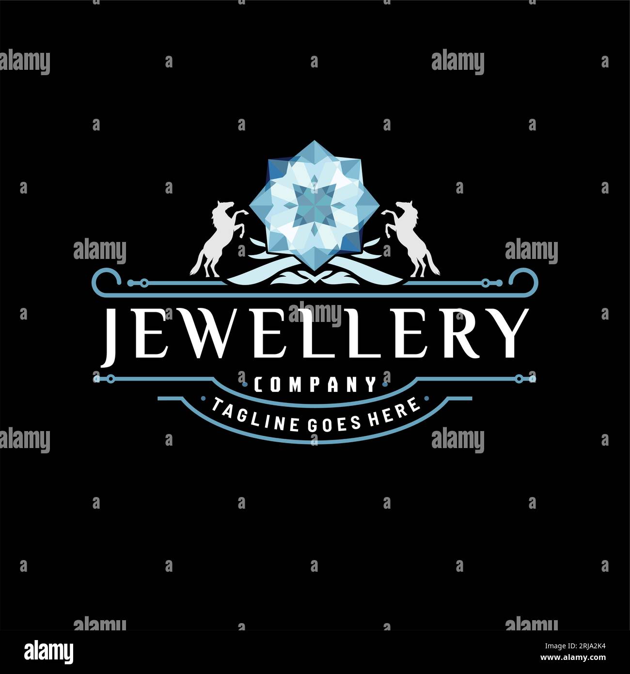 Luxury elegant Jewelery Logo With diamond Illustration Template Design ...