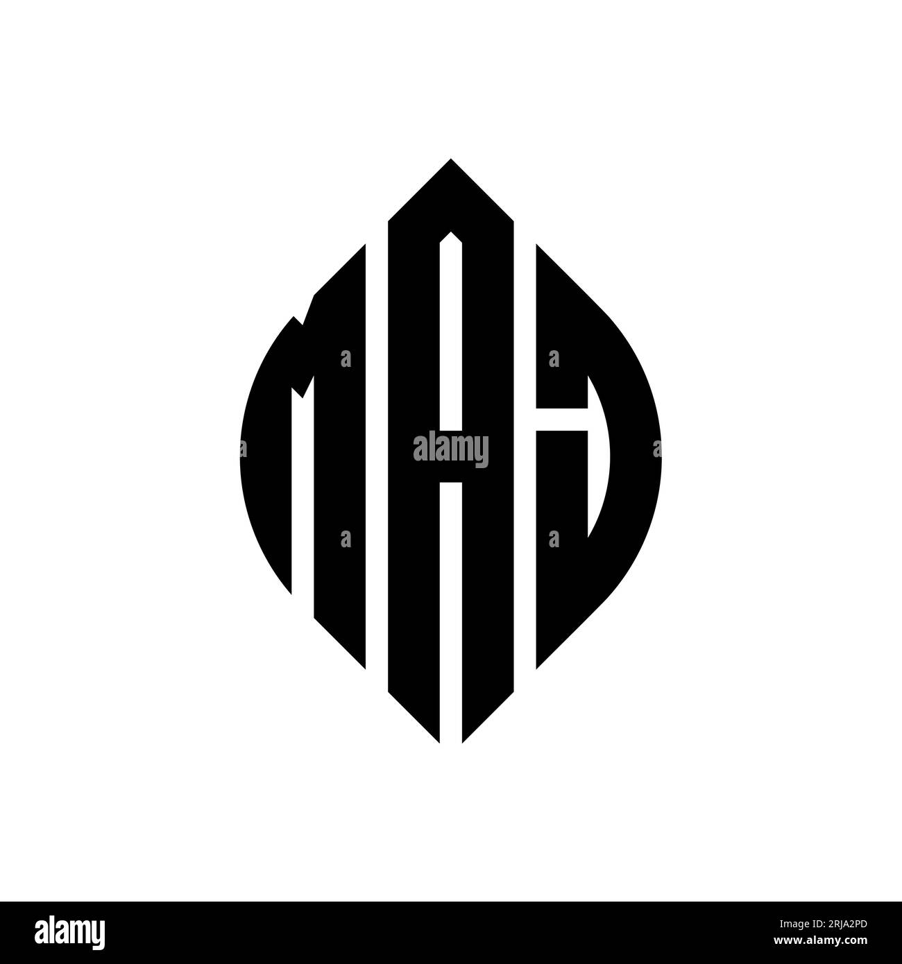 MAJ circle letter logo design with circle and ellipse shape. MAJ ...