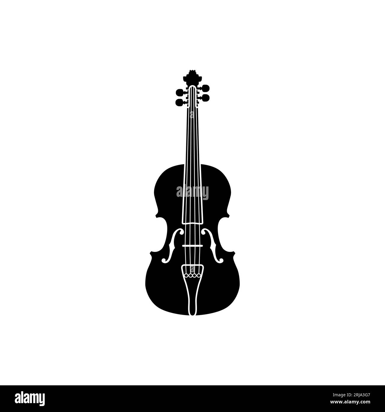 Silhouette of Violin Viola Cello Fiddle Contrabass Double Bass Stock