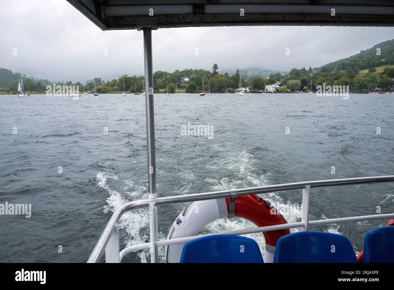 Riding the boat on Windemere, Lake District UK Stock Photo