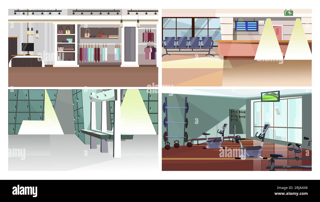 City services flat vector illustration set Stock Vector