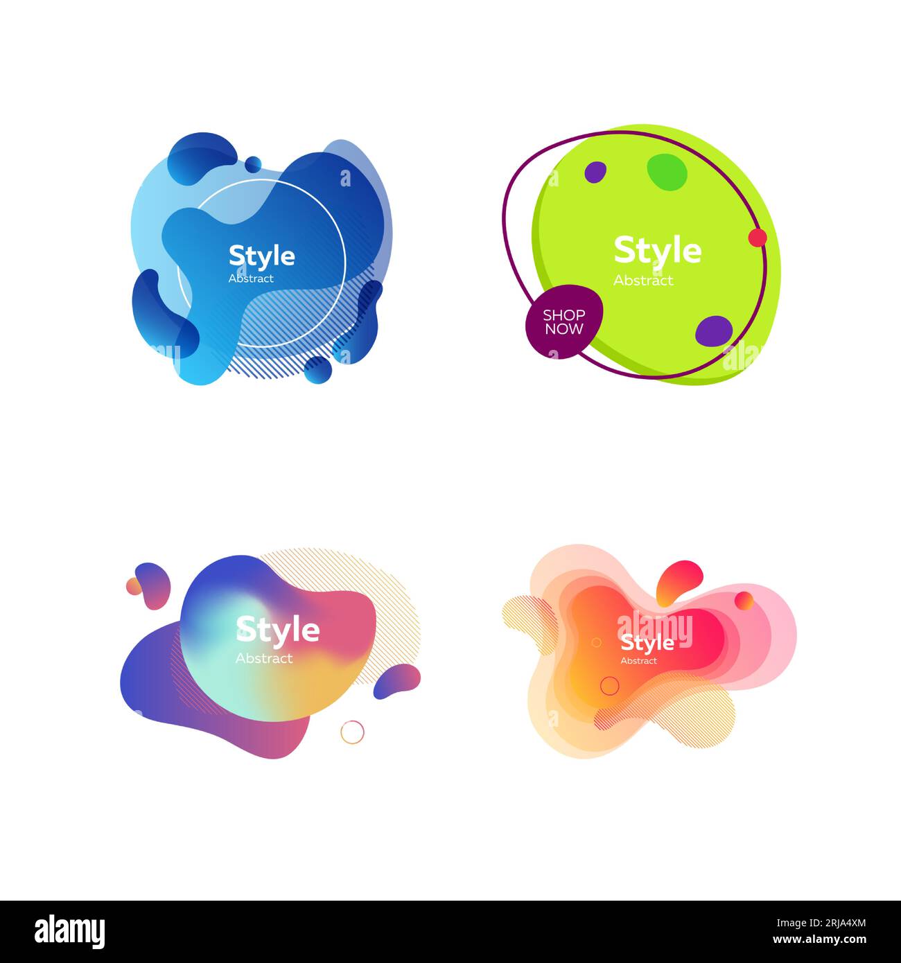 Soft fluid shapes with text sample Stock Vector
