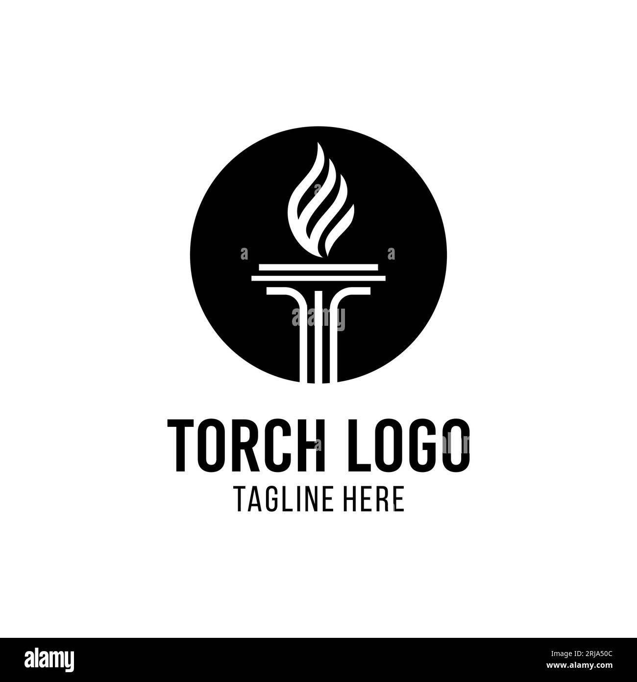 Torch Logo Design Inspiration With Law Icon and Shield Stock Vector
