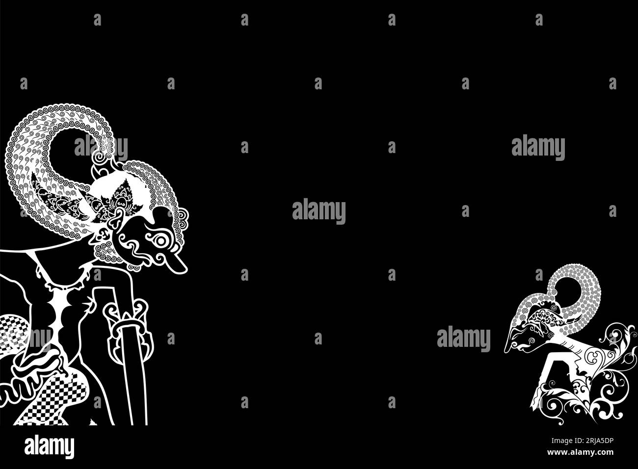 Javanese traditional wayang kulit background is suitable for cultural or antique themed events Stock Vector