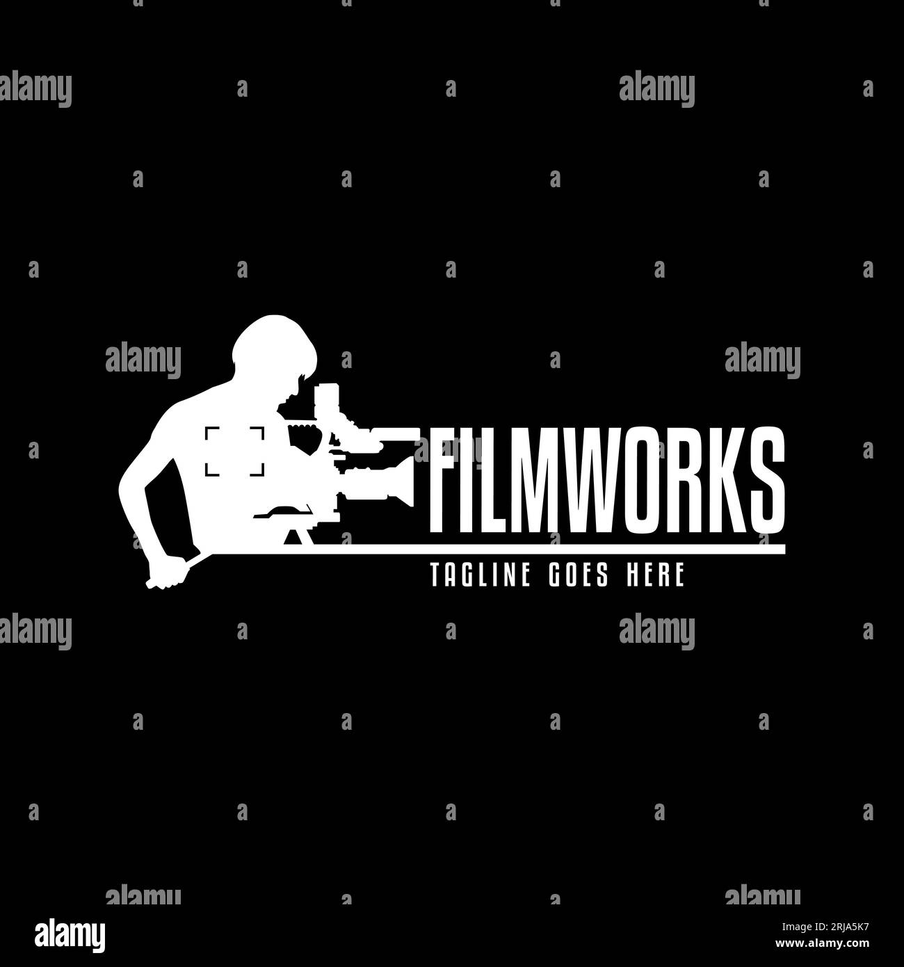 Modern Video Camera Logo Design for cinema film production Stock Vector