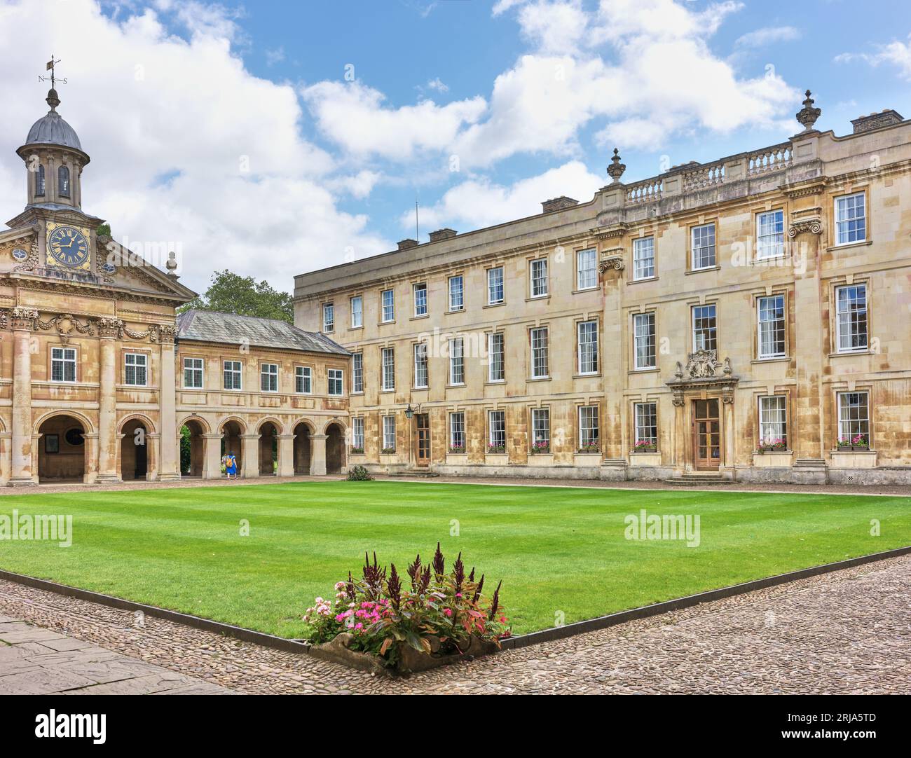 Front Court and chapel at Emmanuel College, University of Cambridge, England. Stock Photo