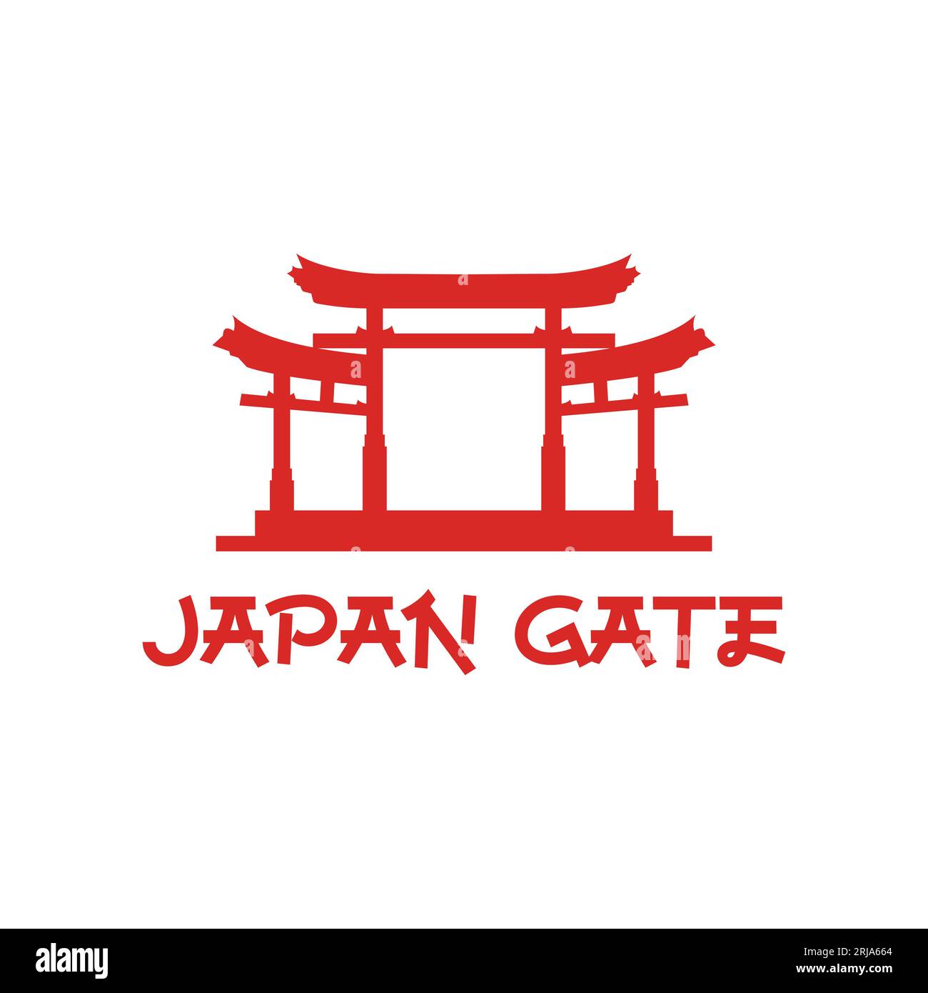 Traditional Japanese Gate, Japan historical landmark logo design vector Stock Vector