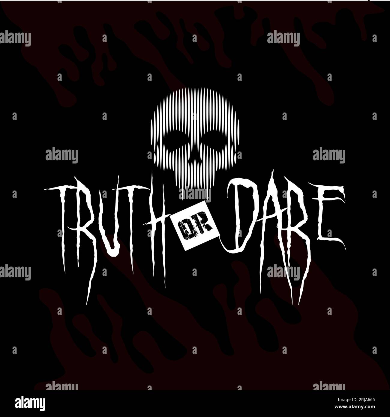 Truth or dare party game logo with skull icon stock vector image art