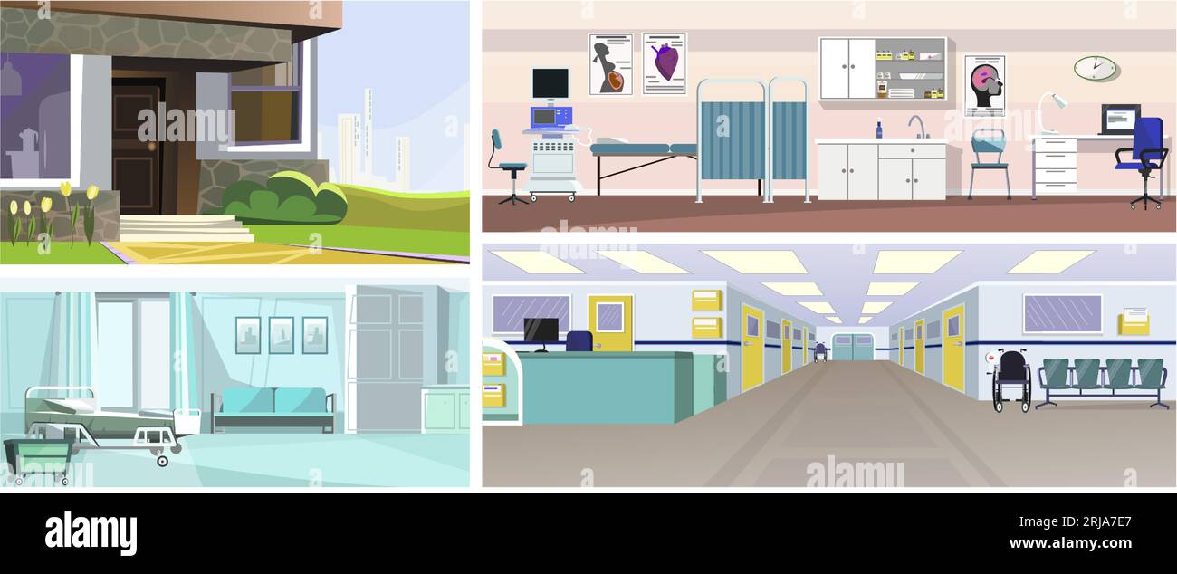 Hospital flat vector illustration set Stock Vector Image & Art - Alamy