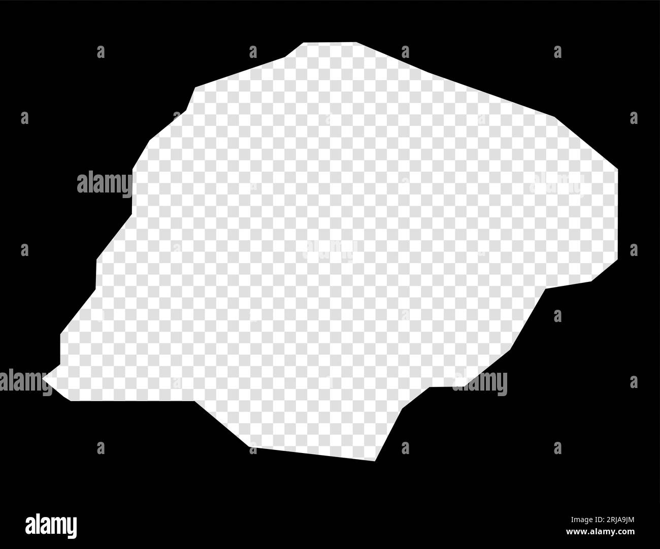 Stencil map of Inisheer. Simple and minimal transparent map of Inisheer. Black rectangle with cut shape of the island. Powerful vector illustration. Stock Vector