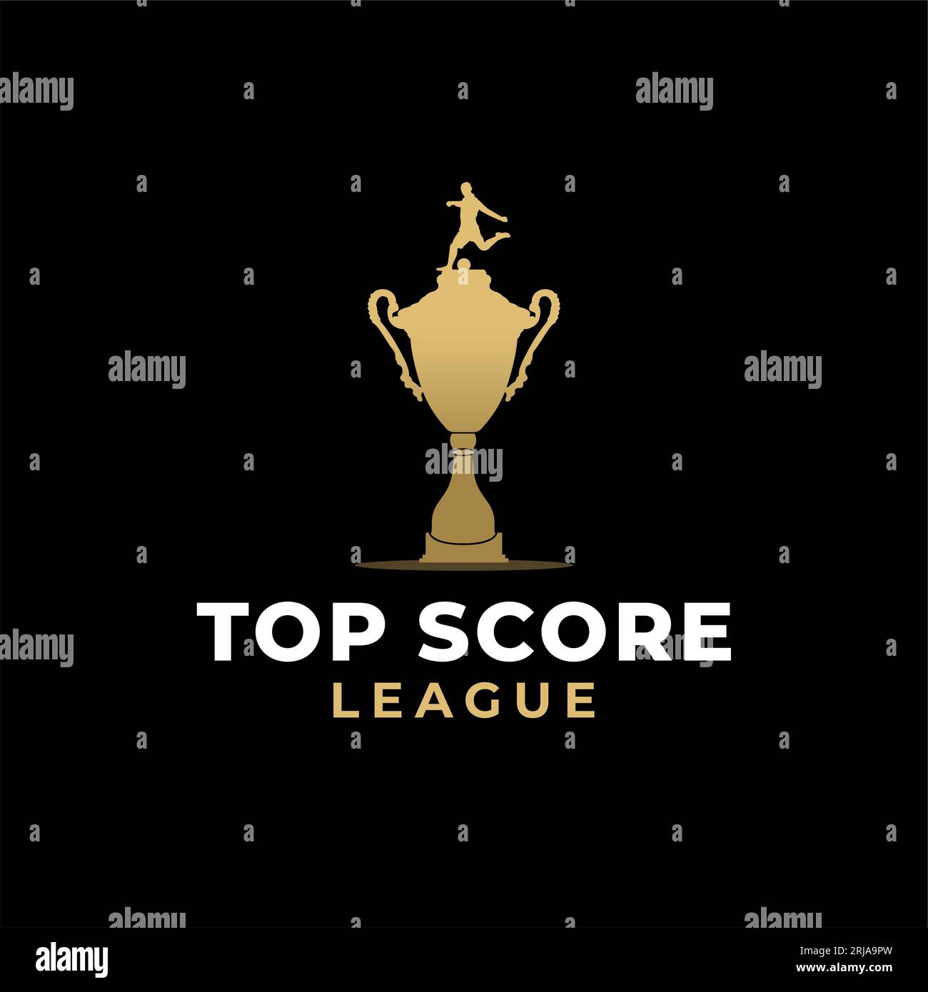 Football Top Score Trophy Cup Logo Design Inspiration Stock Vector