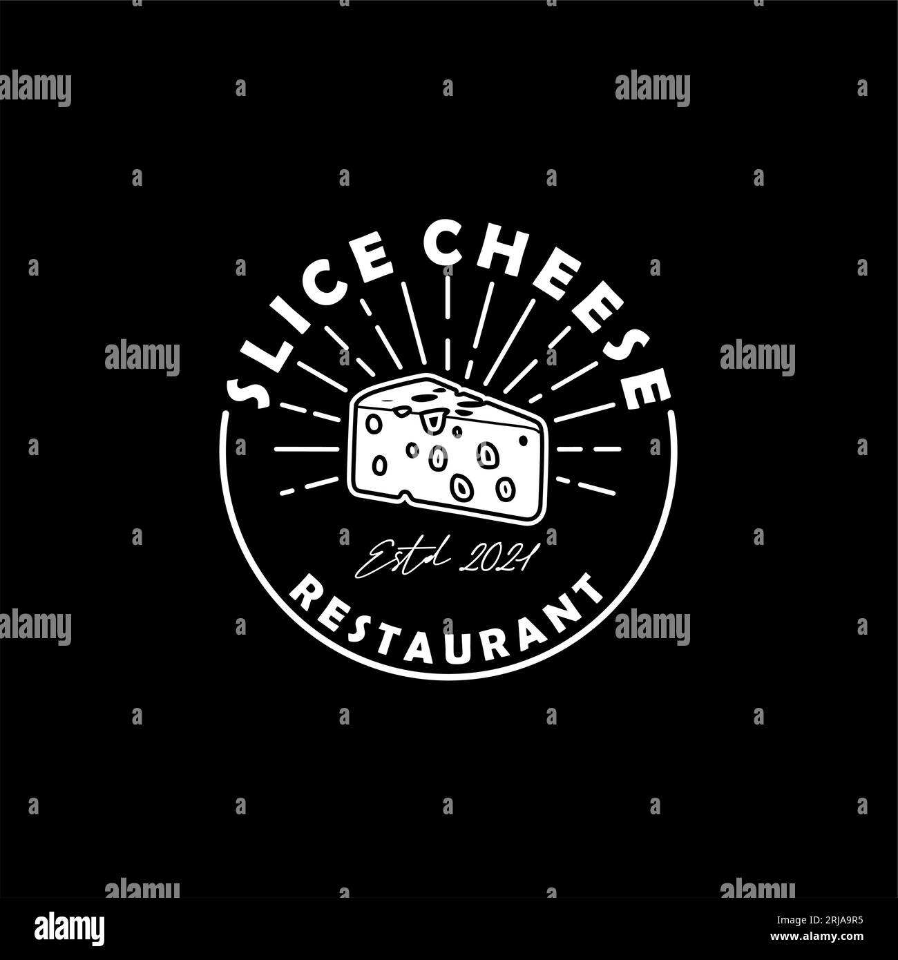 Cheese Slices For Vintage Retro Restaurant Bar Bistro Cafe Logo Design