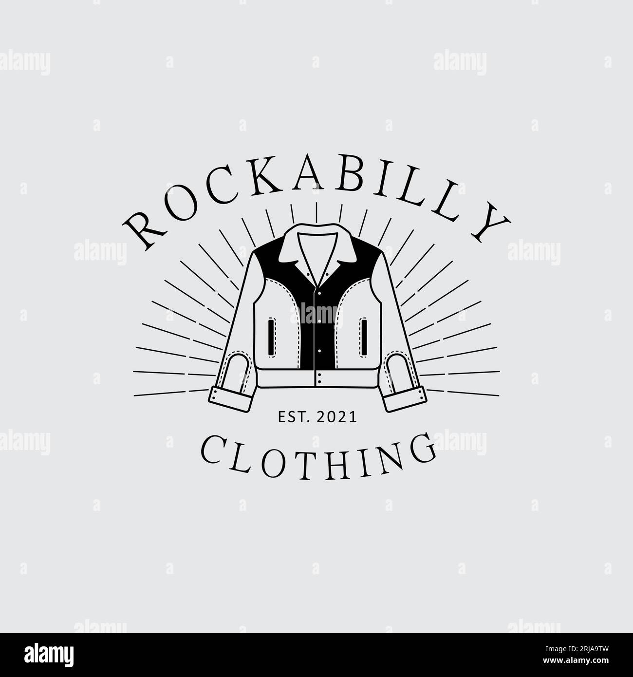 vintage rockabilly jacket logo for clothing store design inspiration Stock Vector
