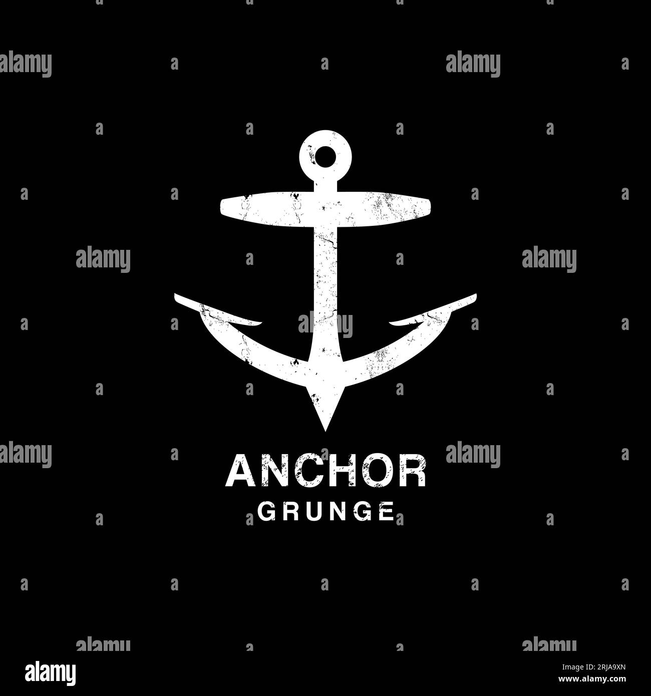 Vintage Anchor Logo Design With Grunge Style Stock Vector