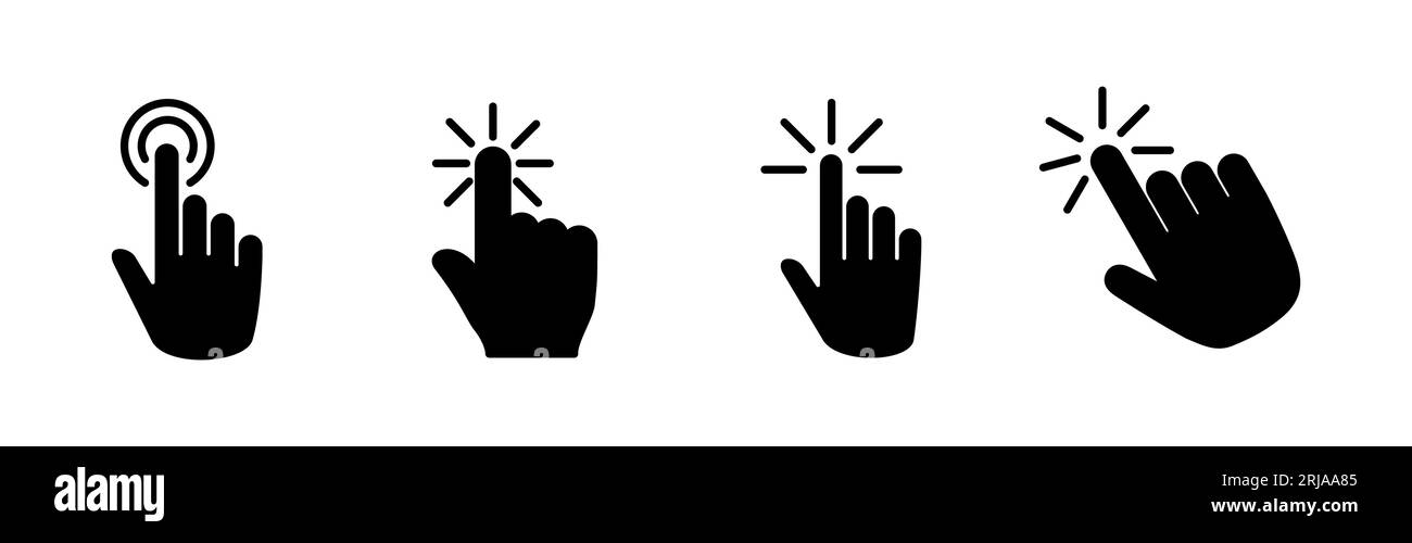 hand click icon vector. clicking finger icon. pointer icon Stock Vector ...