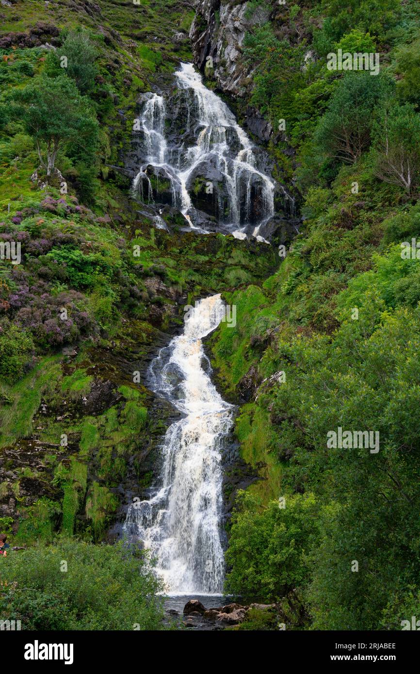 Assaranca Waterfall, Maghera, Ardara, County Donegal, Ireland Stock Photo