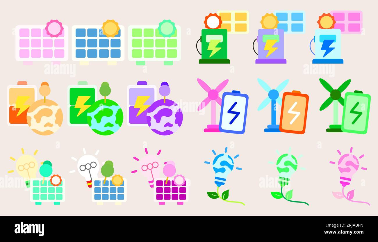 Collection solar panel solar energy recycle. Nature and Renewable