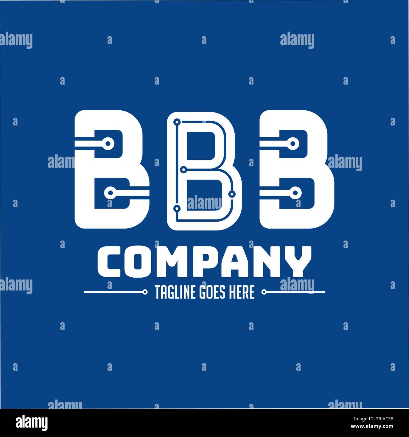 BBB letter logo with modern and technology themed is suitable for company logos engaged in telecommunications, network, internet and others Stock Vector